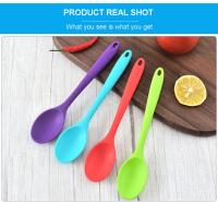 Piezas de silicona antiadherente para cocina, cuchara pequeña multicolor para servir, 1 unidad - details 9