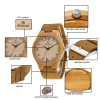 Reloj de bambú y madera Reloj de cuarzo para parejas de moda, vida impermeable - details 6