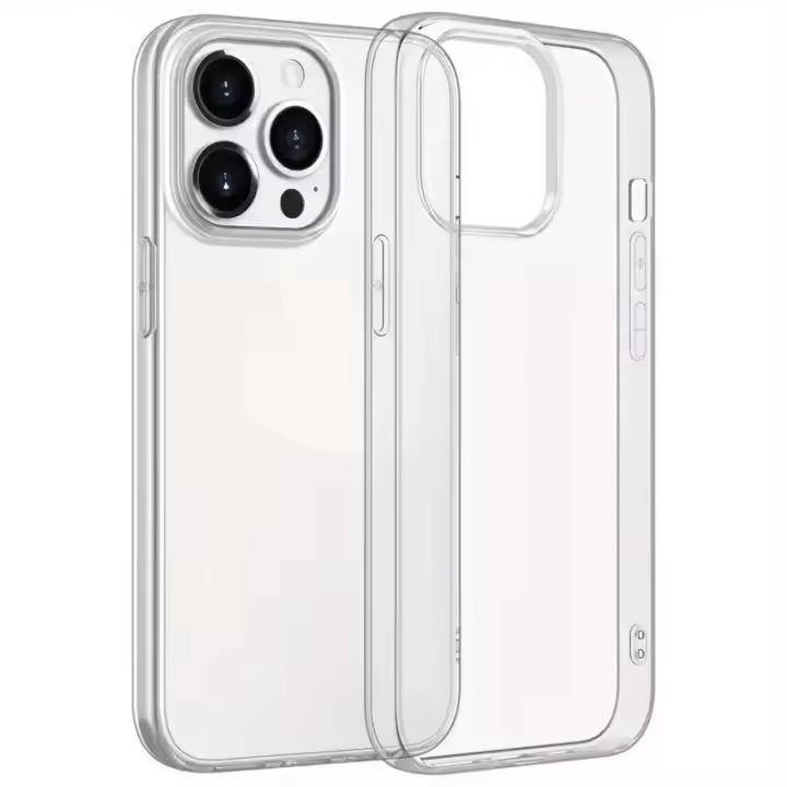 Estuche Transparente Antigolpes de Lujo para iPhone 16 15 14 11 Pro Max 13 12 Mini 7 8 Plus X XR XS, Accesorios de Parachoques Suave Transparente - 1