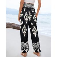 2025 Europa Y Los Estados Unidos Nuevo, Primavera Y Verano Señoras Suelta De Cintura Alta Impreso Pantalones Casuales Mujer - details 6
