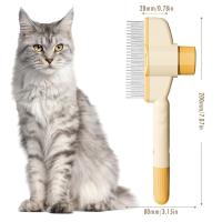 Cepillo para gatos con botón de liberación, peine para pulgas para gatos de interior, peine para perros, herramienta de depilación para mascotas, autolimpieza con dientes de metal de acero inoxidable largos y cortos para mudar - details 7