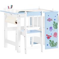 Juego de mesa infantil y 2 sillas de madera, organizador de juguetes multifuncional con 8 cestas y 1 compartimento, 87 x 50 x 50 cm - details 36