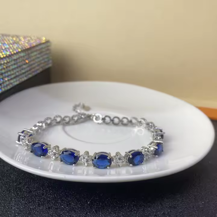 Pulsera de Gemas Rosa Hecha a Mano Diseño Ovalado Multicolor Venta Directa para Mujeres - 1