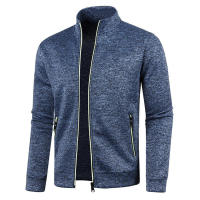 715 Suéter de punto con cremallera larga para hombre, mangas de terciopelo fino, top moderno, chaqueta grande, otoño e invierno - details 2