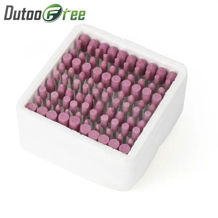 Dutoofree-accesorio para taladro, herramientas rotativas de taladro Dremel, Punta montada de cerámica surtida, cabezal de piedra de molienda, rueda, 100 unids/lote por caja - 1