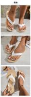 Verano nuevas zapatillas de fondo plano acolchadas con correas, sandalias casuales, ropa exterior para mujer, chanclas de playa para mujer a juego con el color - details 3