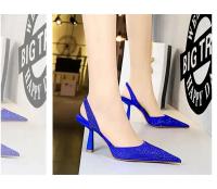 Sandalias de Tacón Dorado para Mujer 2024 Punta Afilada con Cristal Stiletto Africano para Fiesta - details 13