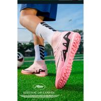 Zapatos de fútbol transpirables de tobillo alto para hombre, botas de fútbol de entrenamiento profesional al aire libre, antideslizantes, ligeras/Zapatos de fútbol profesionales para hombre, zapatos de fútbol para niños, zapatos de fútbol de tobillo alto, - details 11
