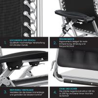 Tumbona Plegable y Resistente |   Silla de Jardín, Capacidad de 200 kg, Acolchado Ergonómico Extra Ancho, Respaldo Ajustable, Almohada para el Cuello y Portavasos - details 5