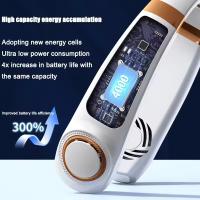 Ventilador de cuello de suspensión recargable por USB, hoja de refrigeración sin cuello, ventilador de cuello de suspensión deportiva con luz nocturna - details 3