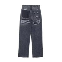 Pantalones vaqueros holgados rotos para mujer, pantalón vaquero informal elegante con bolsillo vintage - details 2