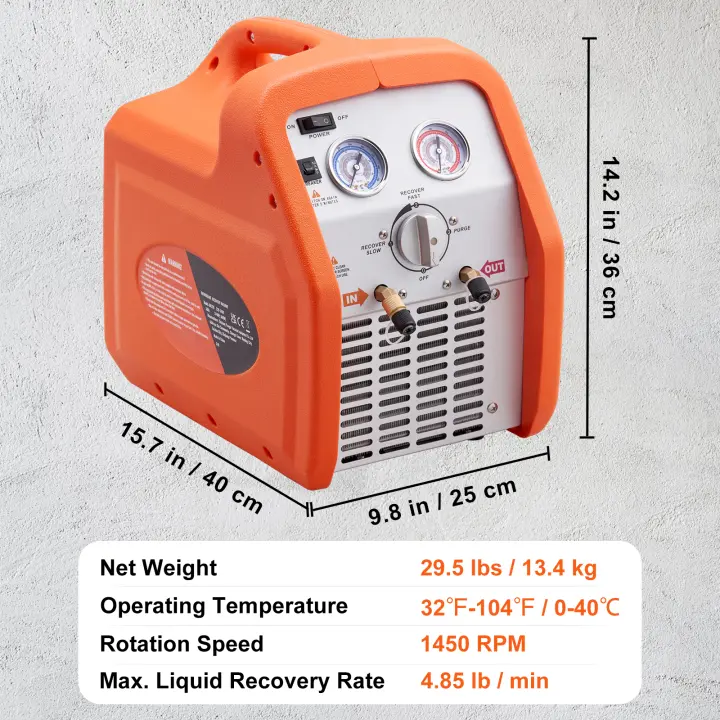 SucceBuy Máquina de recuperación de refrigerante, portátil, para vapor y líquido - 1