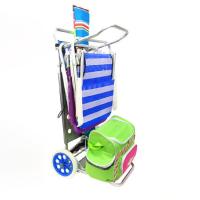Carrito Plegable Multifuncional en Azul Material de Metal Ideal para Playa y Camping - details 1
