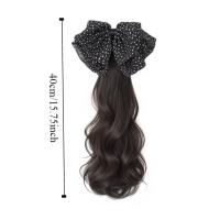 Cola de Caballo baja, lazos negros, extensión de cabello con nudo, postizo, cola de caballo larga y rizada, peluca de cola de caballo con Clip de garra suave Natural para uso diario - details 0
