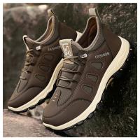 Zapatillas de deporte suaves para hombre, zapatos de senderismo transpirables para caminar al aire libre, calzado de senderismo negro ligero para hombre, zapatos de escalada - details 20