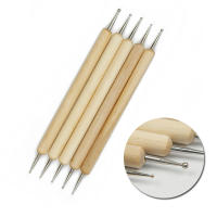 Juego de Herramientas de punteado de madera de doble punta, 5 piezas, Kit de pintura de manicura, diseño de uñas - details 0