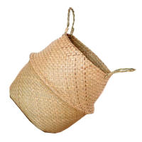 Cesta de Maceta de Ratán Portátil Cesta de Lavandería Sucia Cesta de Jardín para Decoración del Hogar Artículos Peligrosos Normales - details 4