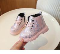 Kids Ankle Boots Fashion Versatile Girls' Patent Leather Short Boots with Love Sequins Children Princess Boots with Side Zipper - details 7