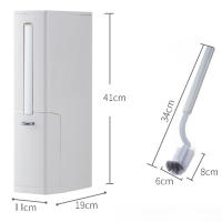 Cubo de basura de plástico, Juego de cepillos para inodoro, soporte para limpieza profunda de cuencos, almacenamiento - details 2