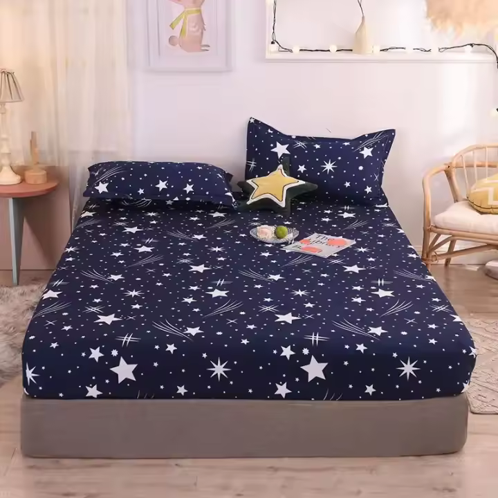 Protector de colchón Funda elástica para cama Dou Estrellas románticas Estampado nocturno - 1