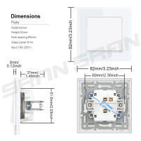 SRAN-interruptor de luz de pared estándar de la UE, Panel de vidrio templado, 1 entrada, 2 vías, interruptor de paso de escalera - details 2