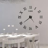 Reloj de pared con espejo acrílico de Número Romano grande 2D/3D, pegatina de moda DIY, relojes de cuarzo, decoración del hogar, pegatinas para el salón - details 27