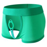 Anillo para el pene Ropa interior Hombres boxeadores Sexy Cockring Calzoncillos Bragas Bolsa para el pene Bragas de entrepierna abiertas Baúles - details 1