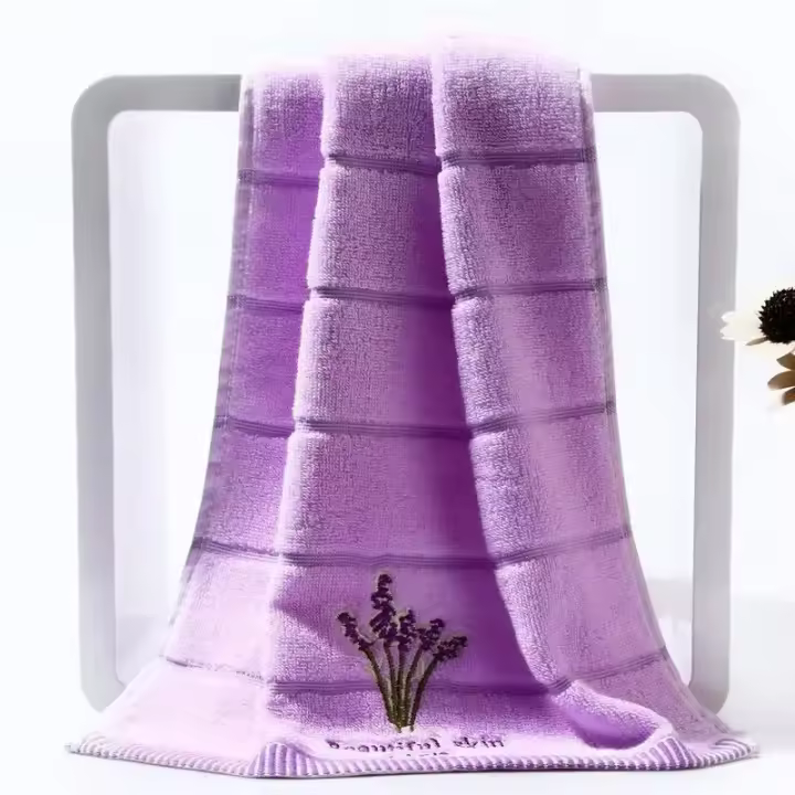 Juego de Toalla de Baño de Algodón 100% Toallas Suaves Absorbentes para Adultos Color Sólido - 1
