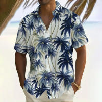 Camisa de manga corta para hombre, Tops informales de viento de playa de verano para exteriores, camisa con estampado de paisaje, ropa de gran tamaño para hombre - details 3