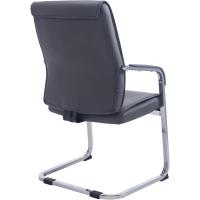 Ottomano de Estilo Cantiléver Diseño de Oficina con Brazo Reposador y Base Metálica Color Gris - details 1