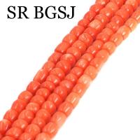 8-10mm fabricación de joyas forma de columna naranja DIY Real genuino Natural mar bambú Coral cuentas hebra 15" - details 5