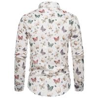 Camisa à manches longues imprimée papillon pour hommes, nuevo diseño de modo, lujo, chemises à pampilles 3D, fête décontractée, chemises de boîte de nuit, scène, printemps - details 3
