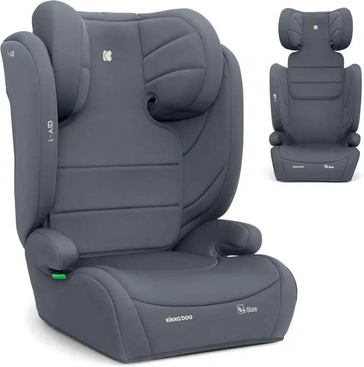 Silla Coche Grupo 3 (15-36 kg, 100-150 cm) Silla para Niño sin ISOFIX, i-Size, de 3,5 a 12 Años, 13 Posiciones Reposacabezas, Gris - 1