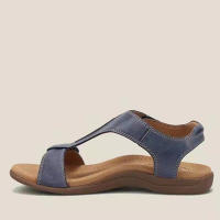 Sandalias Vintage de Punta abierta para mujer, zapatos de cuña de cuero PU, tacón medio, 35-43 talla grande, verano, 2022 - details 6