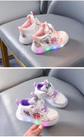 Zapatillas deportivas con luces LED para niños y niñas, zapatos para correr, zapatillas de Velcro antideslizantes luminosas, Sakura kawaii - details 5
