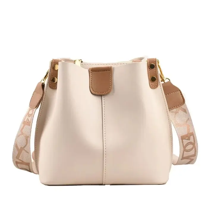 Bolso de hombro pequeño de cuero de Pu, bolso de hombro del cubo, casual, de alta calidad, de moda y popular, bolso pequeño, bolso de hombro personalizado, textura Crossbody Bucket Bag - 1
