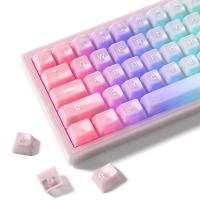 Teclas transparentes de niebla rosa de 115 teclas, teclas de cristal para PC, teclas RGB brillantes, perfil MDA para teclado MX Switch - details 0