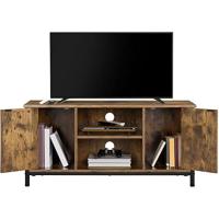 Mueble de TV Industrial para Salón 50 pulgadas Diseño Rústico Marrón-Negro 2 Puertas - details 5