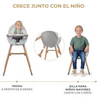 bebé 2 en 1, Silla Infantil, Trona portatil, Patas de Madera, Bandeja Ajustable, Fácil de limpiar, para niños, Beige - details 19
