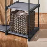 Armario de Ropa, Perchero, Burro Ropa, 124 x 43 x 182 cm, 2 Secciones para Colgar, con Compartimentos, Gran Capacidad, para Dormitorio, Salón, Lavandería, Topo RYG026R02 - details 27