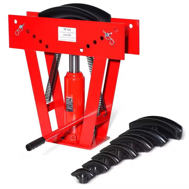 Dobladora de tuberías hidráulica SucceBuy, 16 toneladas, 8 troqueles para tuberías de 1/2"- 3", troqueles de alta calidad y 90 ° -180 °   Doblado - 1