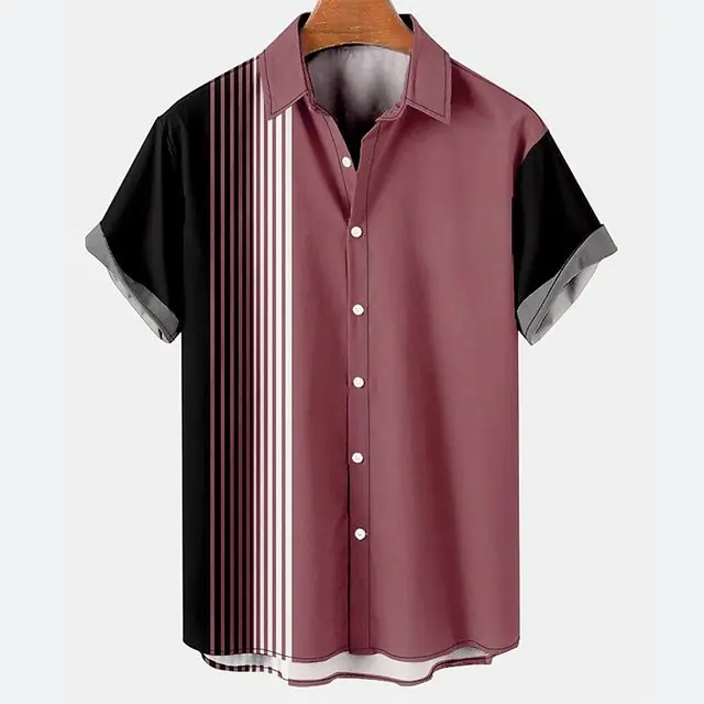 Camisas de hombre Camisa a rayas Camisas de manga corta - 1