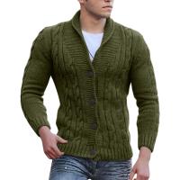 Cardigan de Punto Jacquard para Hombres Abrigo de Cuello con Capas de Otoño e Invierno - details 4