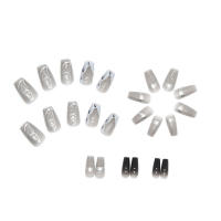 Uñas artificiales de mariposa para mujer, manicura Popular de 24 piezas, larga presión, decoración artesanal - details 4