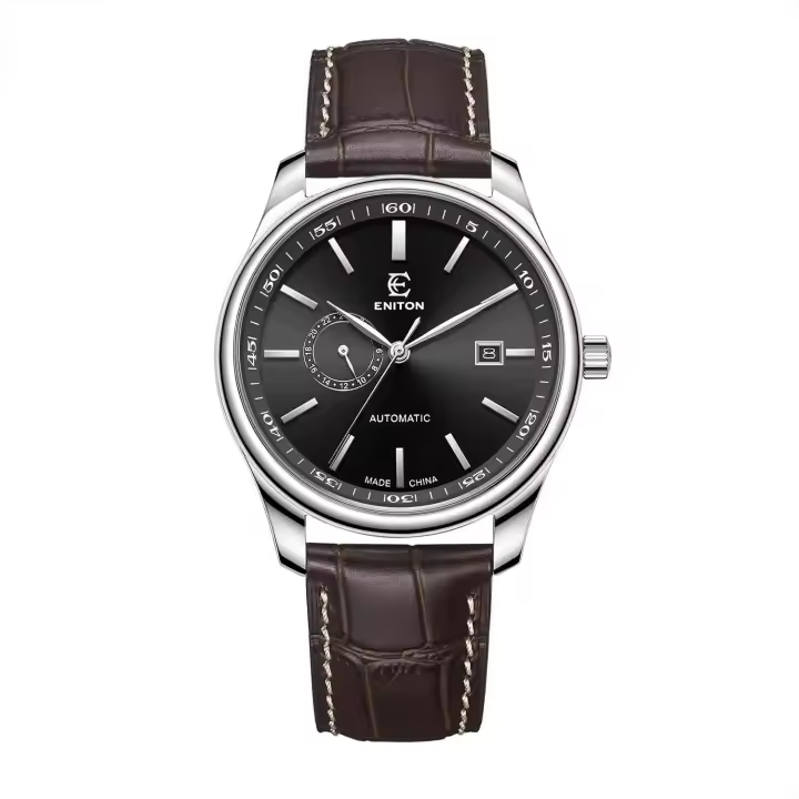 Reloj de Lujo ENITON 41mm Automático, Correa de Cuero, Moda de Negocios para Hombres - 1