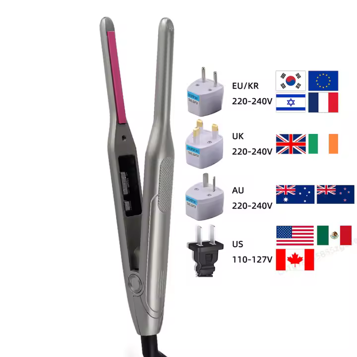 Alisa de Cerámica Profesional Placa Delgada para Alisar y Rizar el Cabello Enchufe Europeo Standard - 1