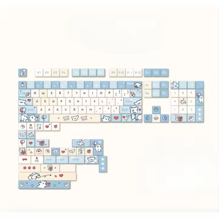Línea perrito teclas MOA muy lindo PBT personalidad opaca para 68/84/87/ 104 / 108 teclados（Teclado no incluido) - 1