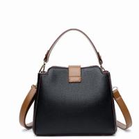 Bandolera de cuero de PU para mujer con asa, bolso de hombro tipo cubo de gran capacidad para mamás de mediana edad - details 13