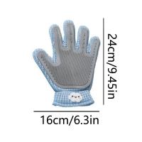 Guantes para quitar el pelo flotante para gatos, malla transpirable, silicona suave, cepillo depilatorio 2 en 1, grueso, antiarañazos - details 0
