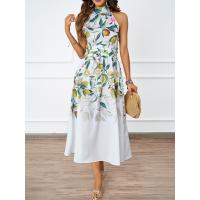 2025 Verano Europa Y Los Estados Unidos Las Mujeres Nueva Moda Cuello De Impresión De La Cintura Delgado Vestido Femenino - details 11